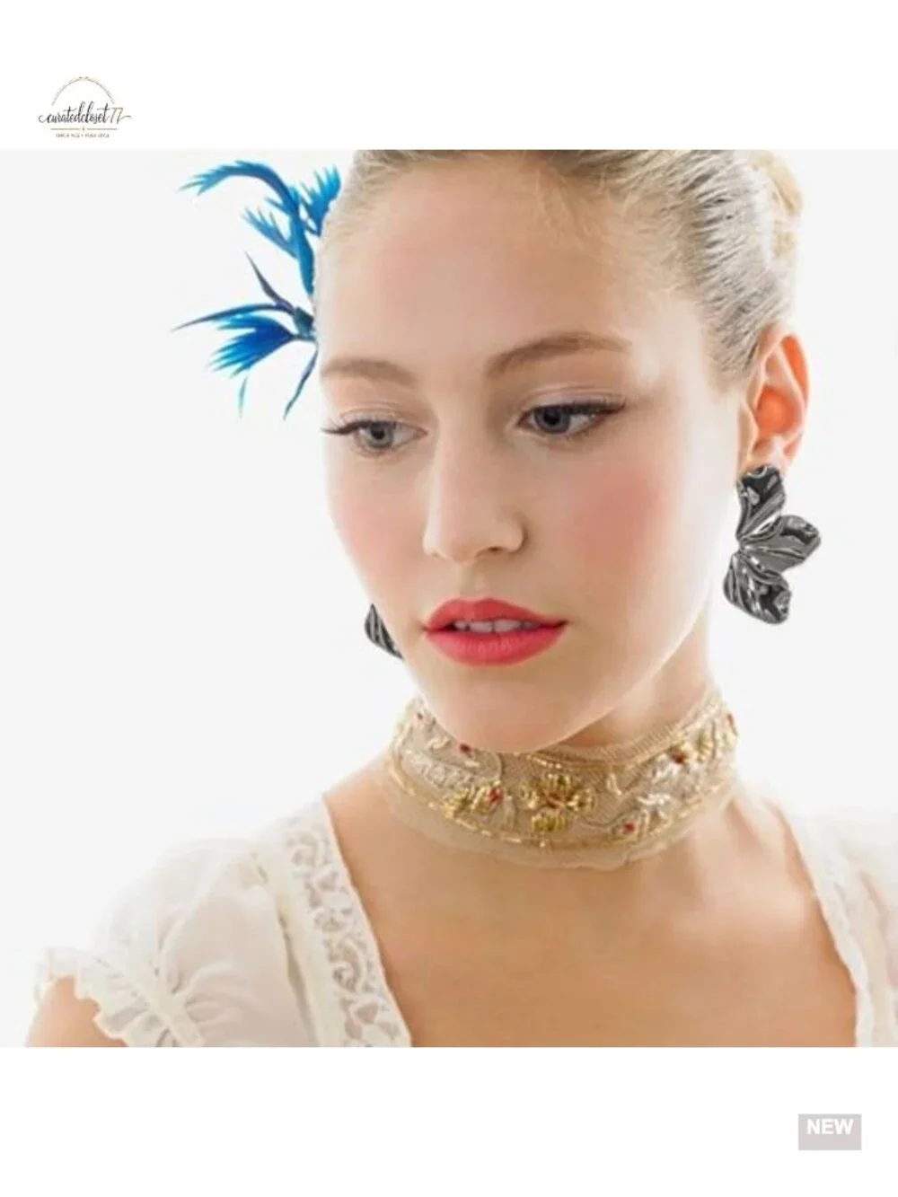 Gold Metal Flower Leaf Dangle Stud Earrings Irregular Geometric Alloy Statement